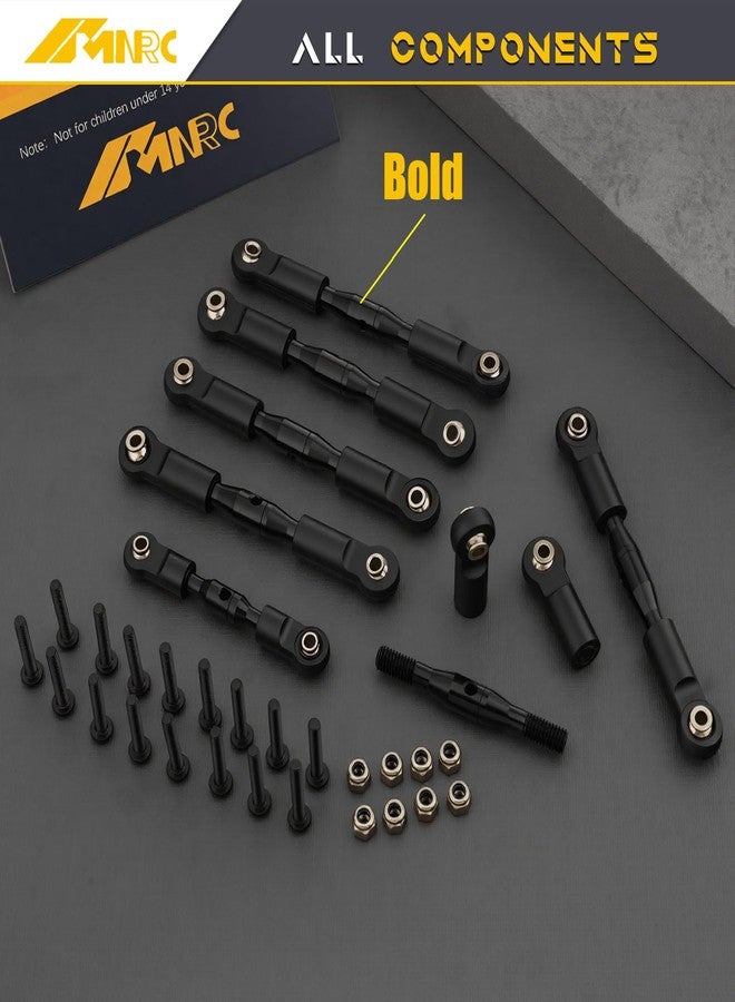 NMNRC Alum Blod Turnbuckles Toe Camber Links Kit Compatible with 1/10 Slash 2WD/Stampede 2WD/Rustler 2WD/Bandit 2WD Series Upgrades Part Black - Image 3